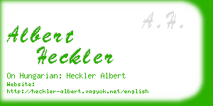 albert heckler business card